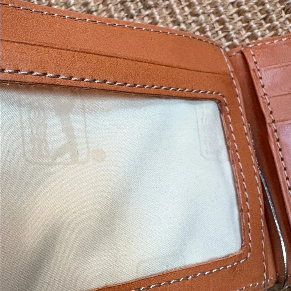 PGA Tour Brown Leather Wallet Money Clip 3x4.5in